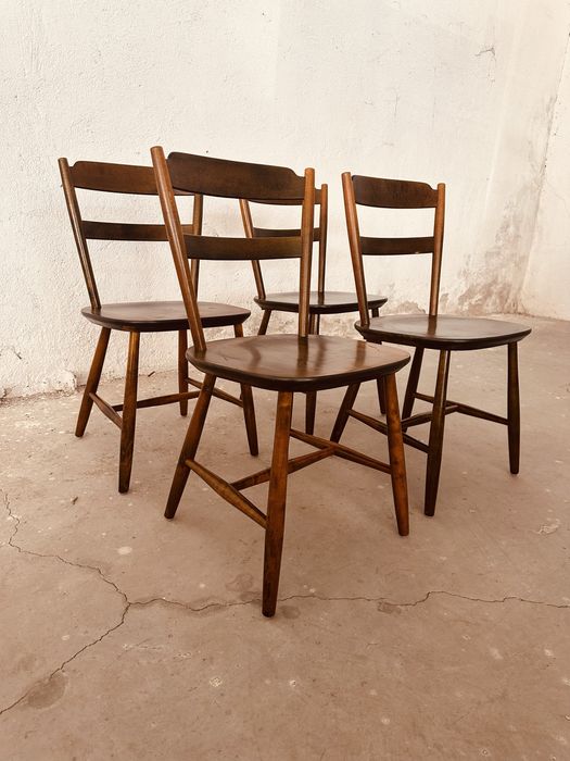 Комплект 4 оригинални шведски стола Nässjö Stolfabrik – Mid Century Modern