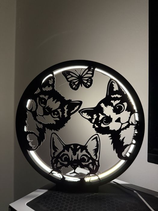 Lampă decorativă LED cu pisici – lumină ambientală reglabilă