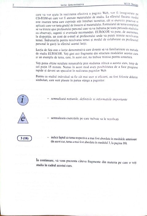 Curs Web Design Eurocor - Lecție Demonstrativă și Tematică Module