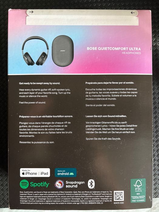 Casti Bose cu anulare zgomot QuietComfort Ultra, Negru