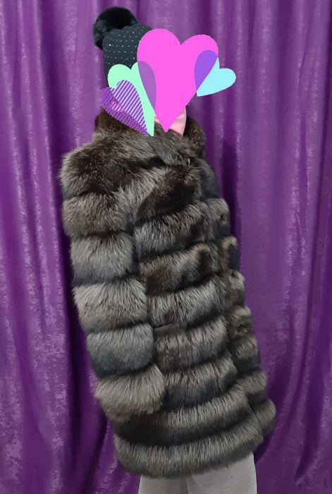 Шуба натуральный енот