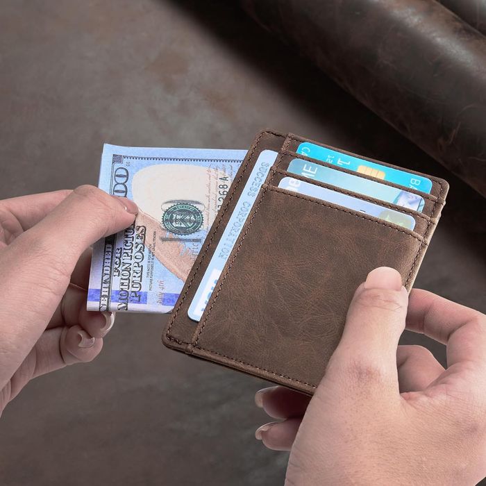 Portofel piele, slim , RFID , perfect pentru noul buletin !!