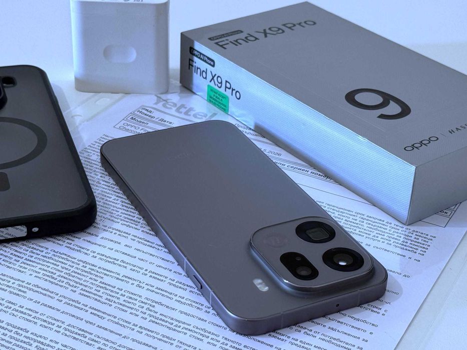 Бартер! 31м.Гаранция! Oppo Find X9 Pro 512/16GB Charcoal (Графитено-Сив) 100% Батерия. + Aдаптер
