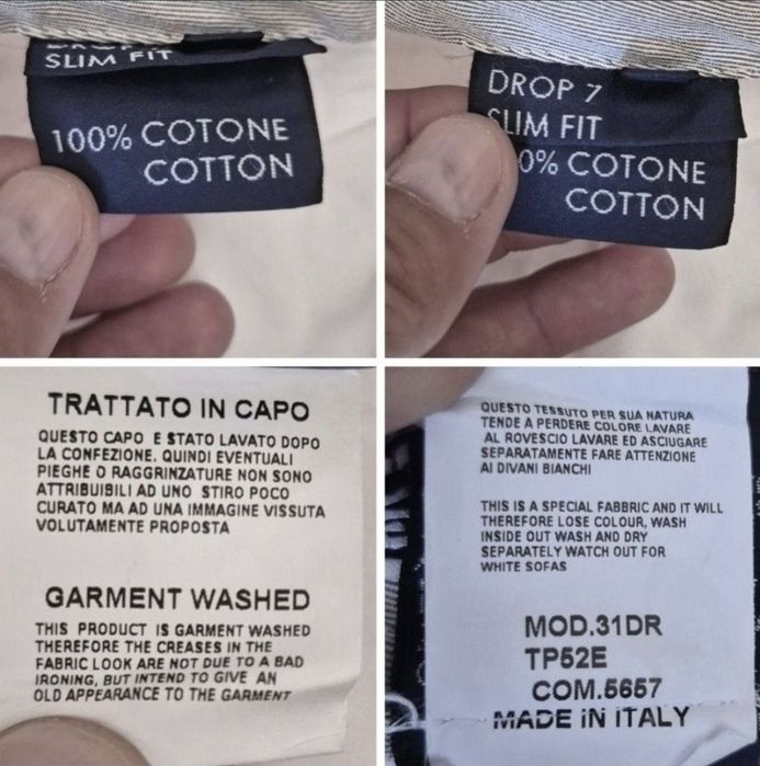 Pantaloni chino lux Drumohr, model Drop 7 Slim Fit, Made in Italy - 48