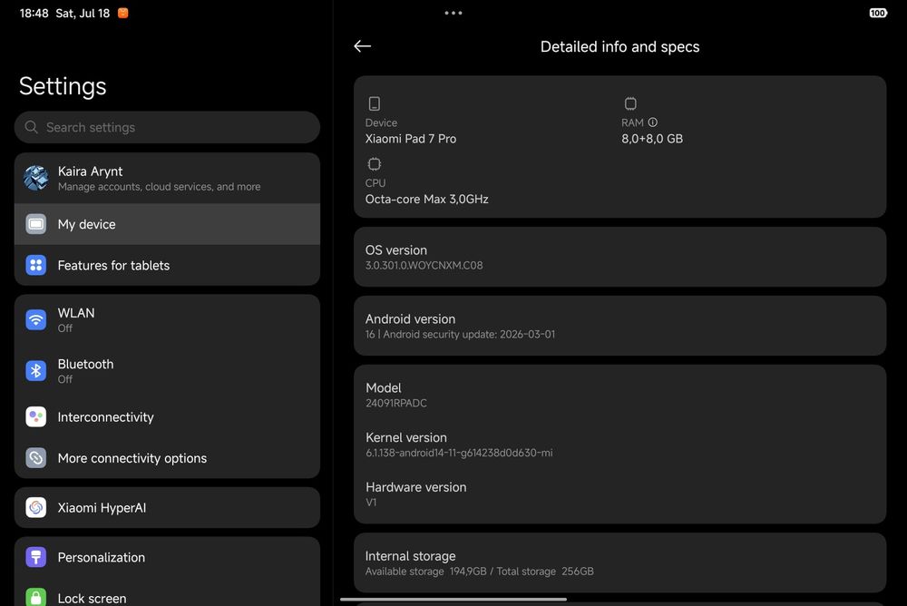 Xiaomi pad 7 pro
