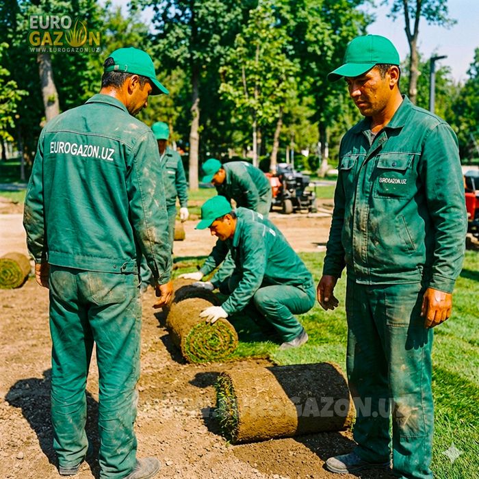 Таййор Газон | установка газона | рулонный газон