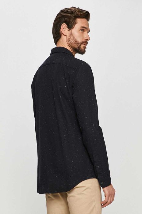 Cămașă Lacoste bărbați, cu mânecă lungă, slim, albastru marin, S