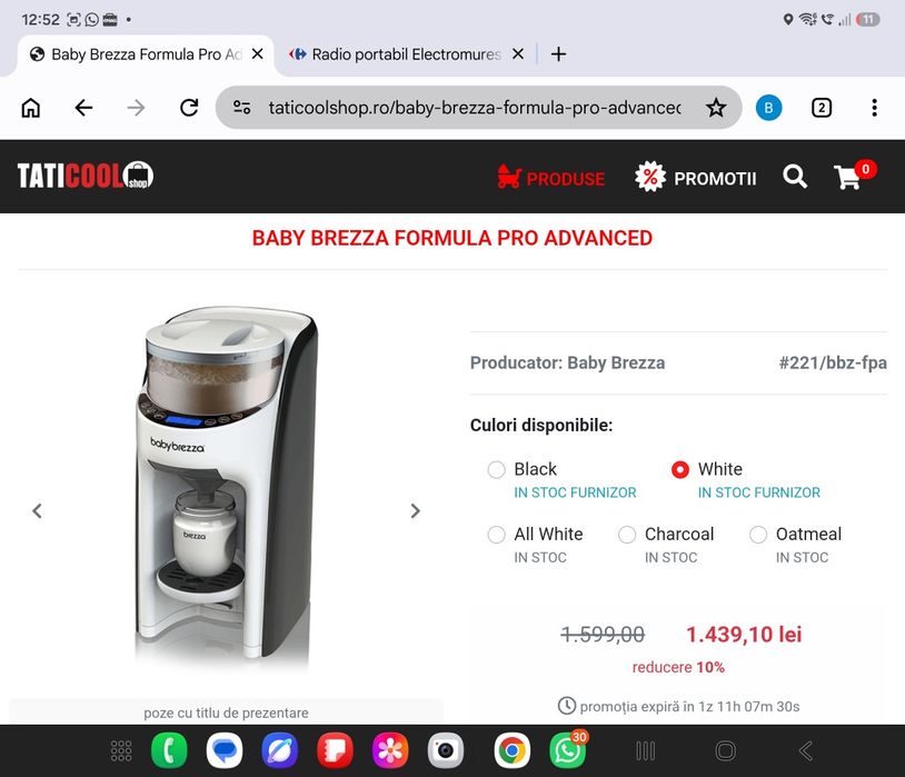 Baby Brezza Expressor Lapte si Aparat de gatit cu abur