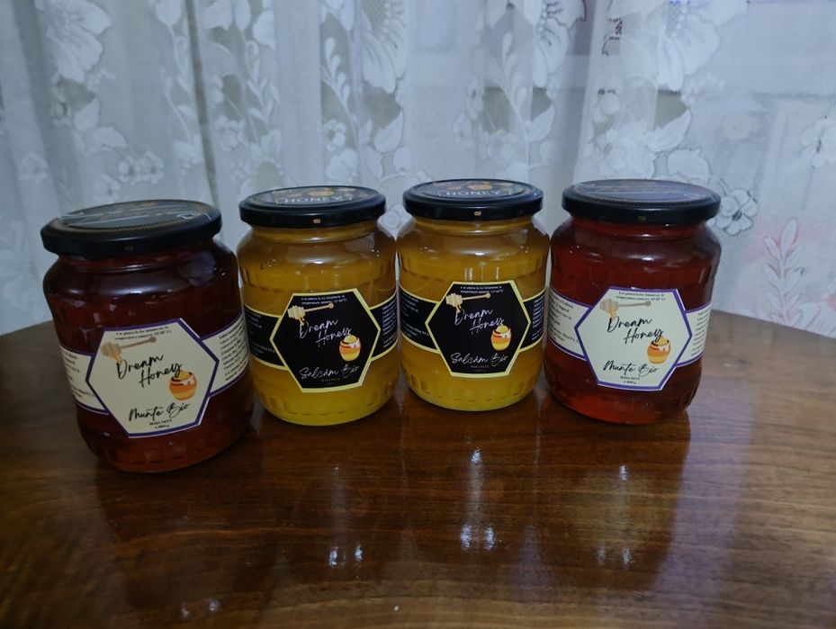 Miere BIO de salcâm și de mâna (poliflora de munte)