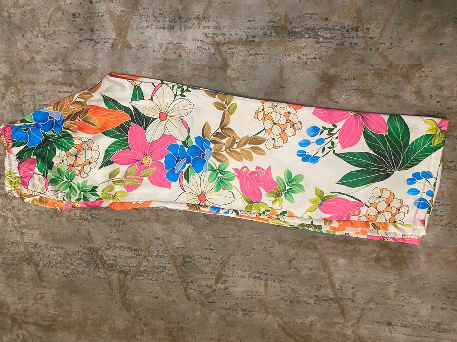 Pantaloni de vara, Mango, satin, S, nou, inflorati