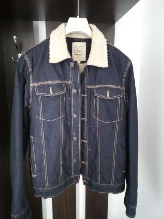 Geacă Denim Bershka Couture cu Blăniță Sherpa – Mărimea L