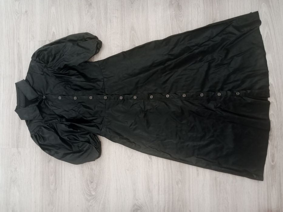 Черна дамска кожена рокля