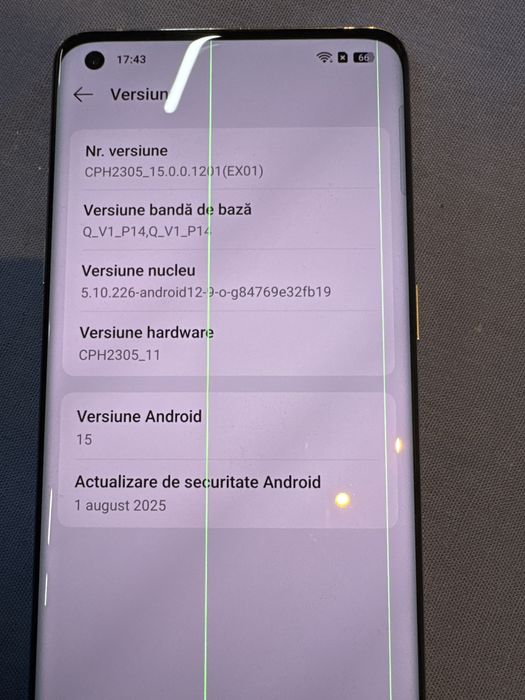 Telefon Oppo Find X5 Pro 5G cu dunga pe ecran