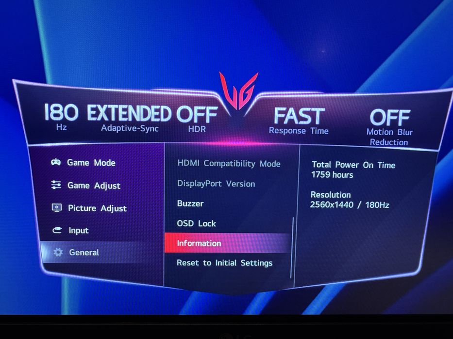 Гейминг монитор LG27GP850P 180hz, 1440p, 27 инча
