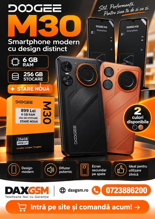Doogee M30, 6/256GB, Nou, 2 ani garanție