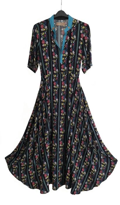 Rochie multicolora, Brand Mathilde- Marime 42 (M-L) - Material Vascoza