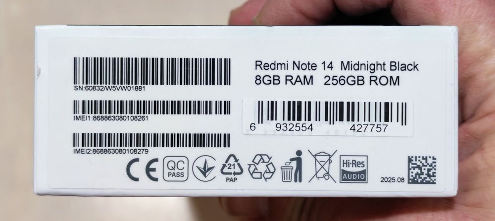 XIAOMI Redmi Note 14/Redmi Note 14 Pro 8/256 GB sigilate !