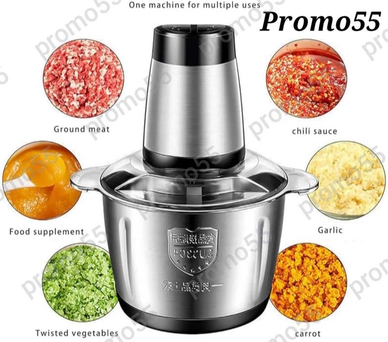 Професионален Електрически Чопър Месомелачка 2L. 1200W