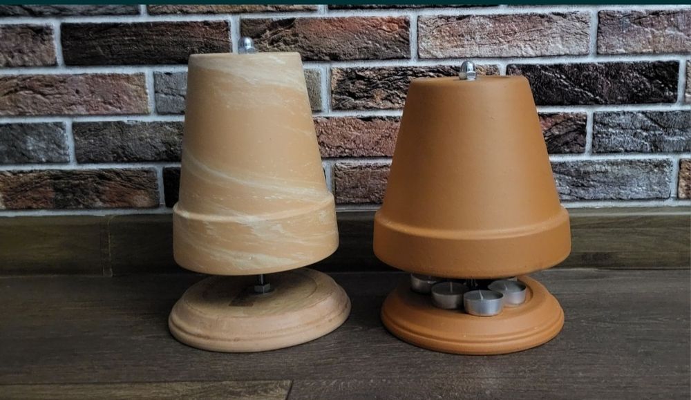 Lampa decorativa incalzire din teracota cu lumanari!