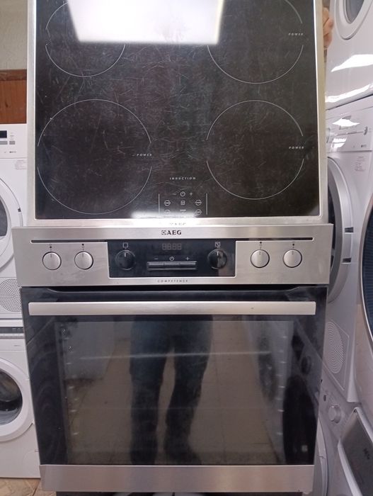 Иноксова печка за вграждане с индукционни котлони Аег Aeg  с Гаранция