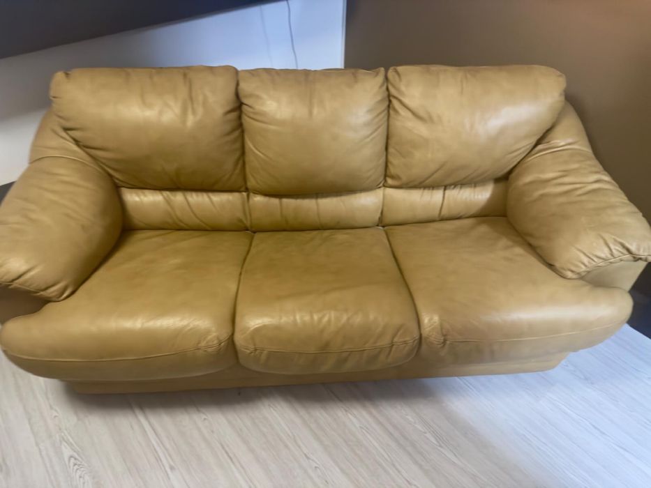 Canapea extensibilă din piele naturală – eleganță și funcționalitate.