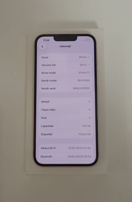 iPhone 13 128GB Pink | Baterie 100% | Impecabil 10/10 | Full Box