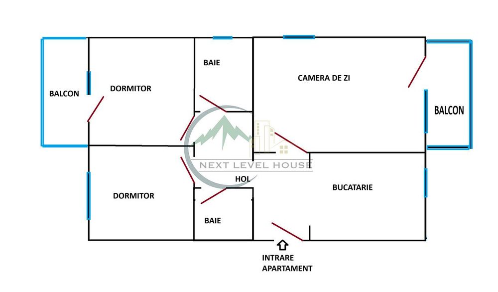 Apartament 3 camere, Judetean - intrare Racadau