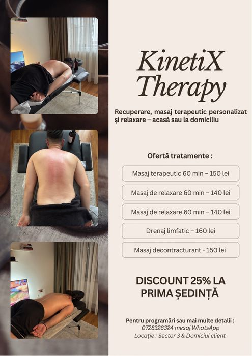 Kinetoterapeut licențiat – Masaj terapeutic personalizat | Sector 3