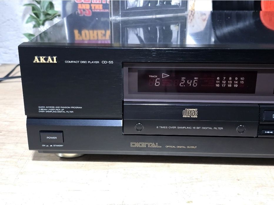 Cd-player AKAI CD-55, ieșire opticala,  hifi audio stereo retro black