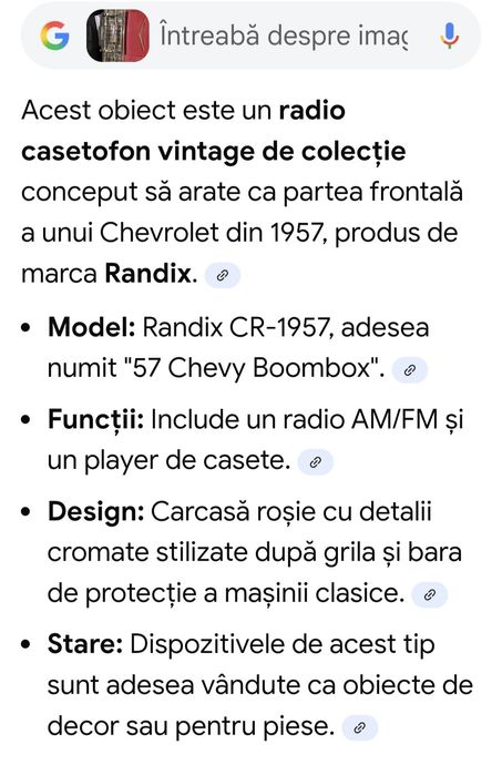 Radio portabil, boombox - Chevrolet 1957