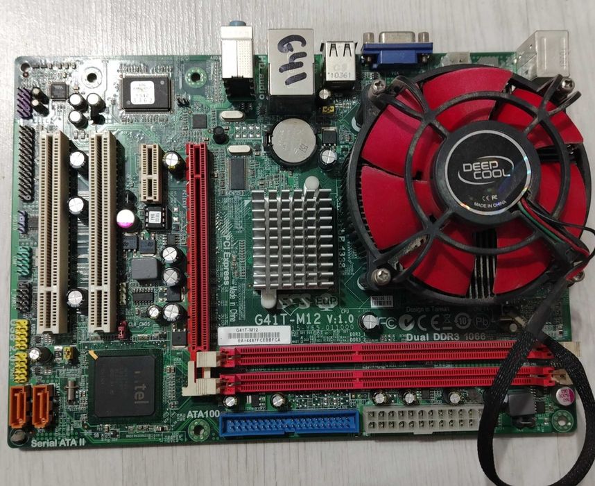 Готовый комплект на DDR3: Плата ECS G41 + 4-ядерный процессор + Кулер