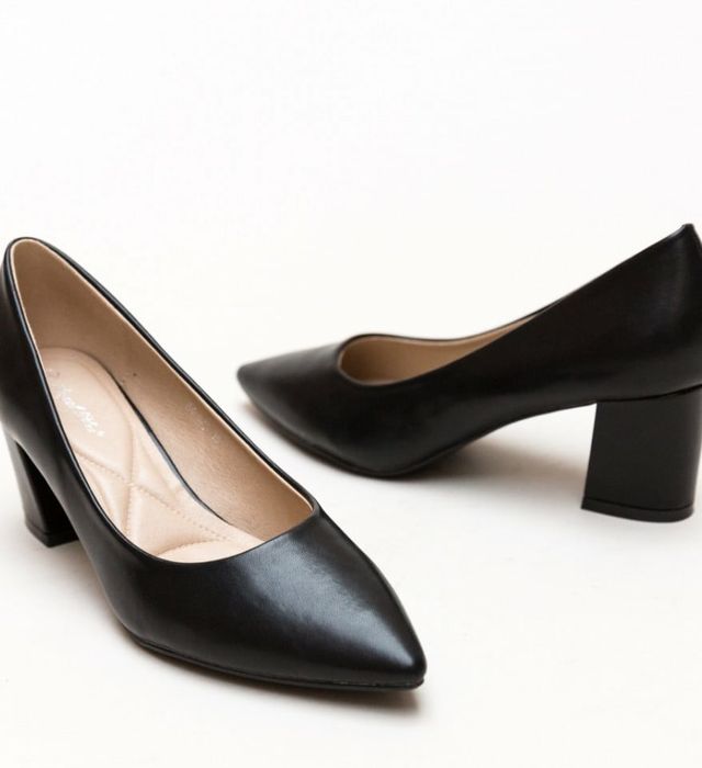Pantofi stiletto cu toc gros de 6 cm