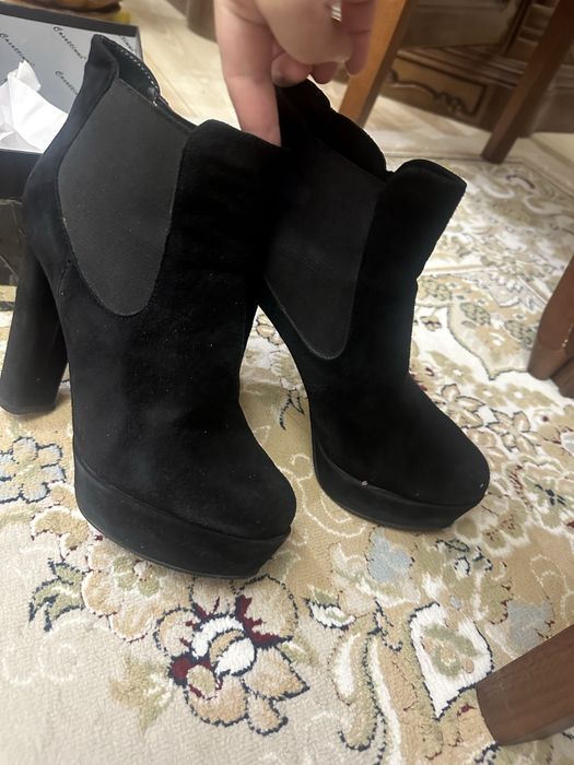 Ботильоны, натуральная замша