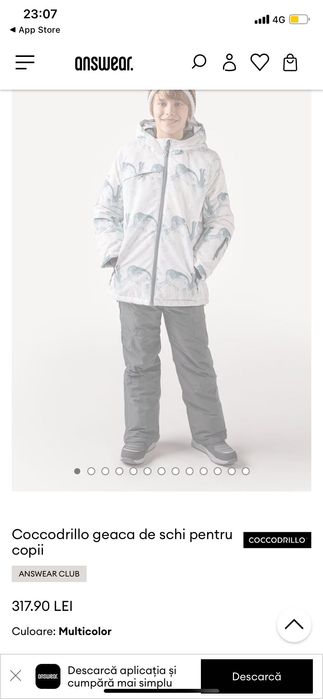 Geacă ski Coccodrillo 152 băieți 11-12 ani