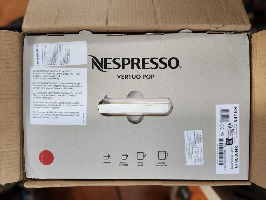 Espressor KRUPS Nespresso Vertuo Pop XN920510, 1500W, Conectare tel