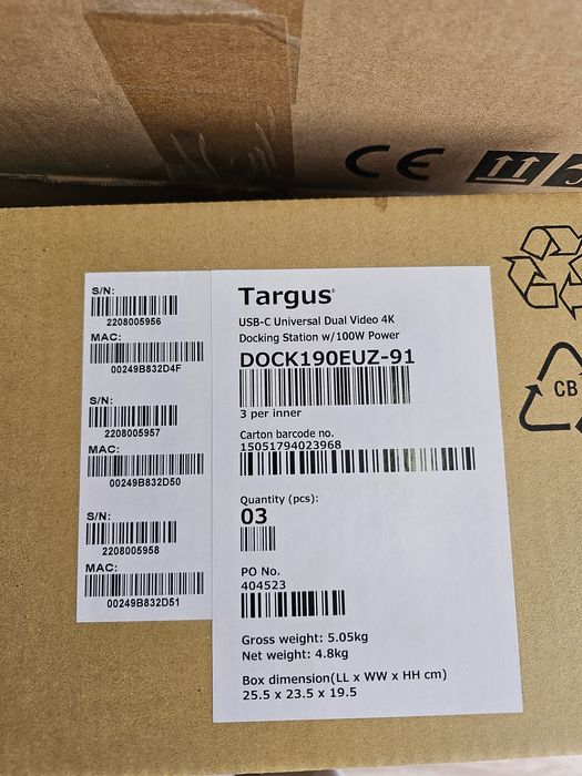 Targus USB-C Universal Dual Video 4K Docking Station (модел DOCK190-C)