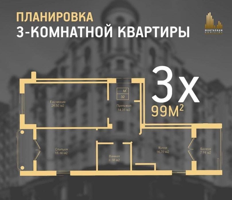 Продаётся квартира м.Минор, Алайский, Фин.Институт, 3 комнаты 98м²