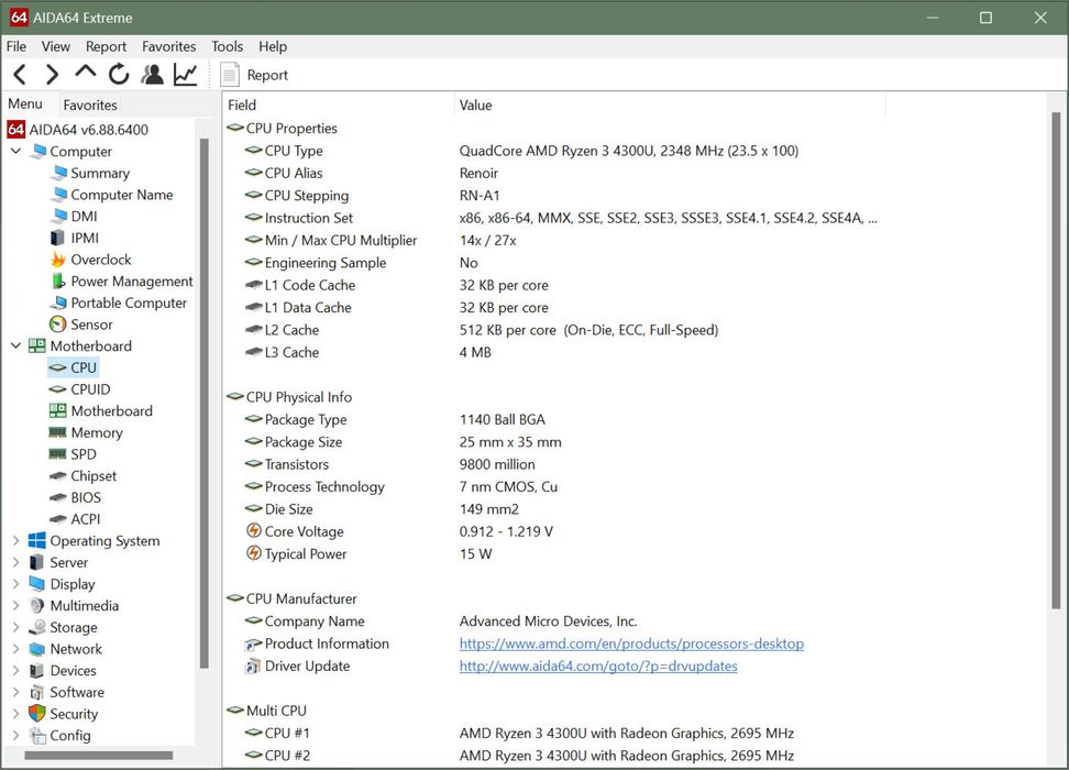 Lenovo IdeaPad 3 - Ryzen 3 4300U/ 12GB DDR4 - на части или реновиране