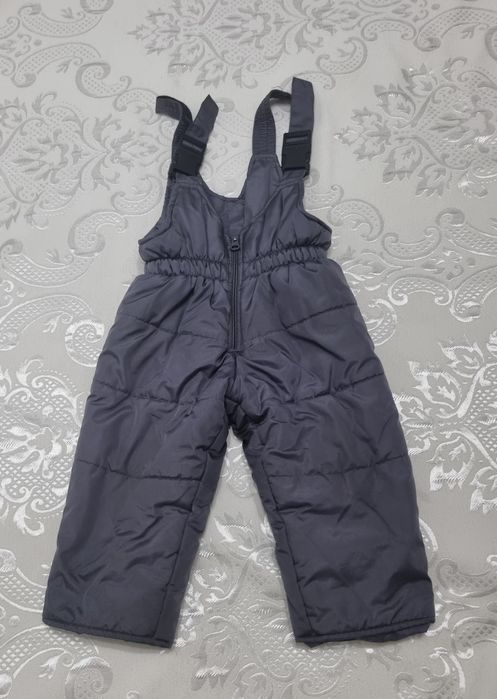 Зимни панталони, изолирани с презрамки, гащеризон с лигавник, 80