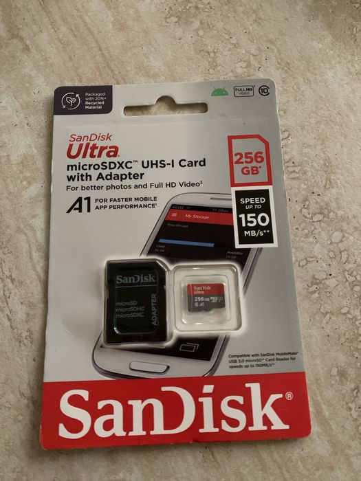 MicroSDXC Sandisk Ultra si Hama Memory Fast 256 Gb