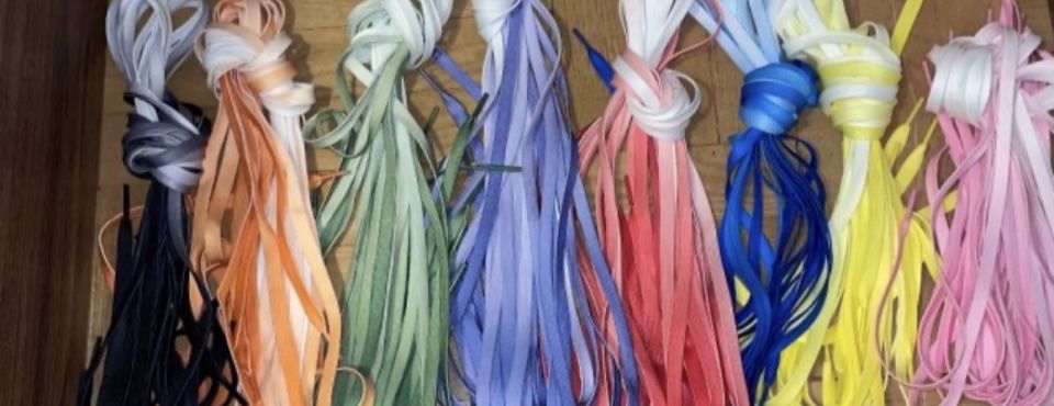 Шарени връзки за обувки/маратонки сърце