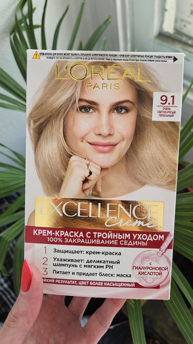 Краска для волос, Loreal 9.1