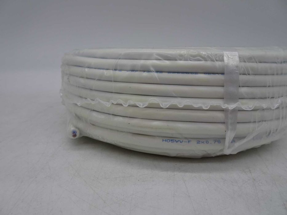 Cablu H05VV-F cu manșon de 3 x 0,75 mm - 25 m (alb)