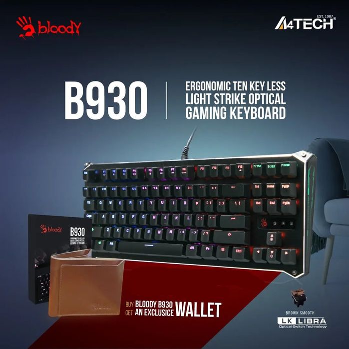 Bloody B930 СКИДКА Оптическая Клавиатура Русская раскладка