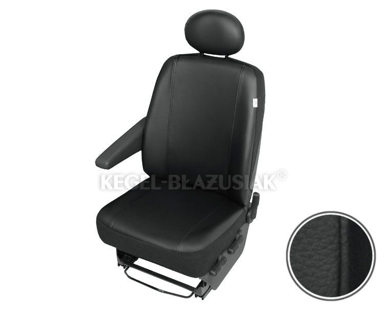 Husa auto scaun sofer microbuz imitatie piele DV1 L pentru Citroen Jumpy Fiat Scudo Ford Transit Mercedes Vito Opel Vivaro