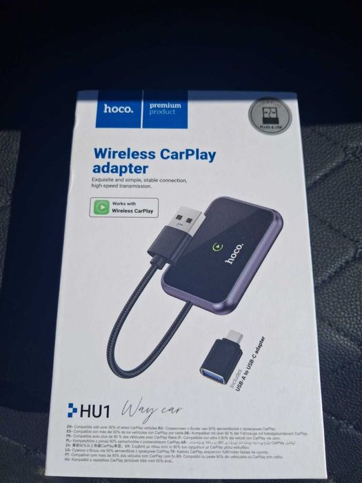 Продам Автомобильный беспроводной адаптер CarPlay HOCO HU1