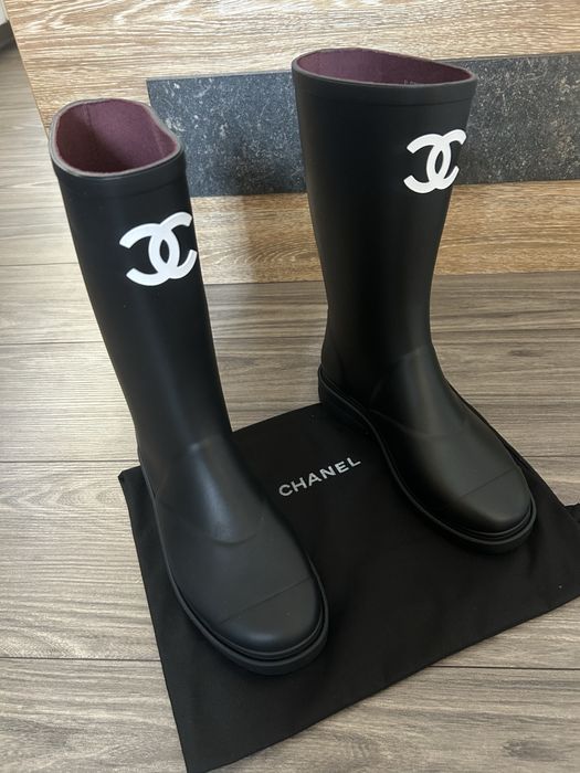 Дамски гумени ботуши Chanel черни