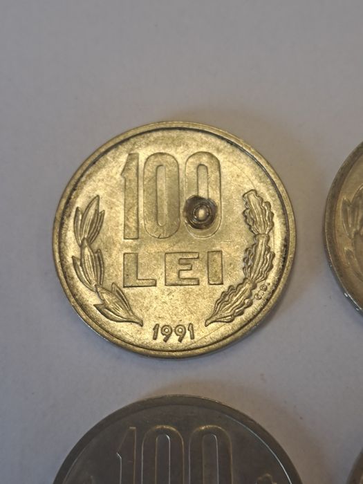 Monede 100 lei, 1991, 1992, 1993, 1994. Pret 250 lei