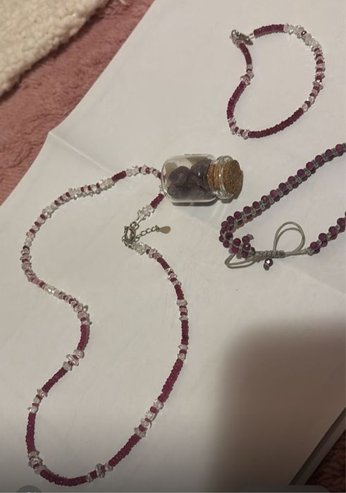 Vand set bratara si colier din rubin