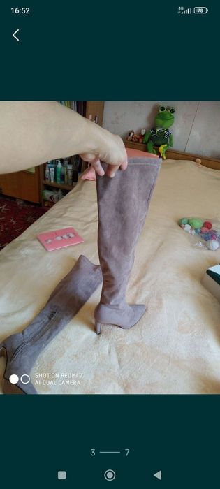 Ботфорты замшевые, новые